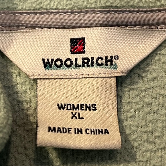 Woolrich Womens Fleece Vest XL Aloe Green Full Zip Sleeveless Jackett Vest - Picture 5 of 6